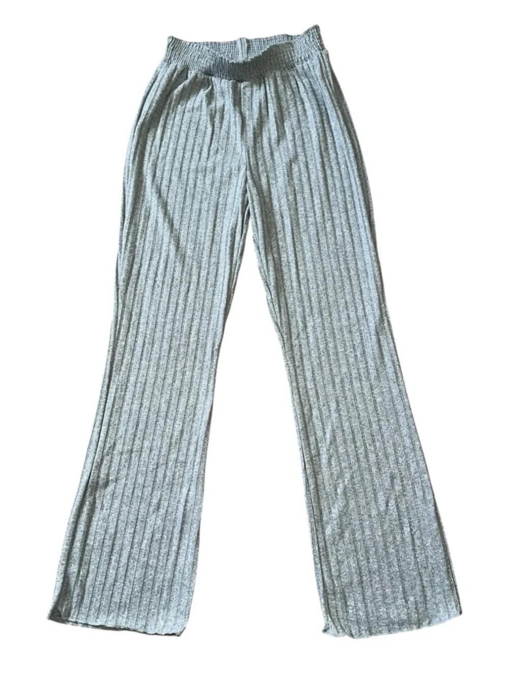 Women's Auden Super Soft Rib Knit Lettuce Hem Bootcut Flare Lounge Pants - Picture 2 of 5